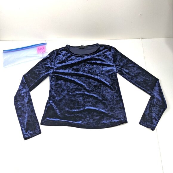 Women's Forever 21 Medium Long Sleeve Blue Crew Neck Pull-Over Shirt/ Top 12k - Picture 8 of 8